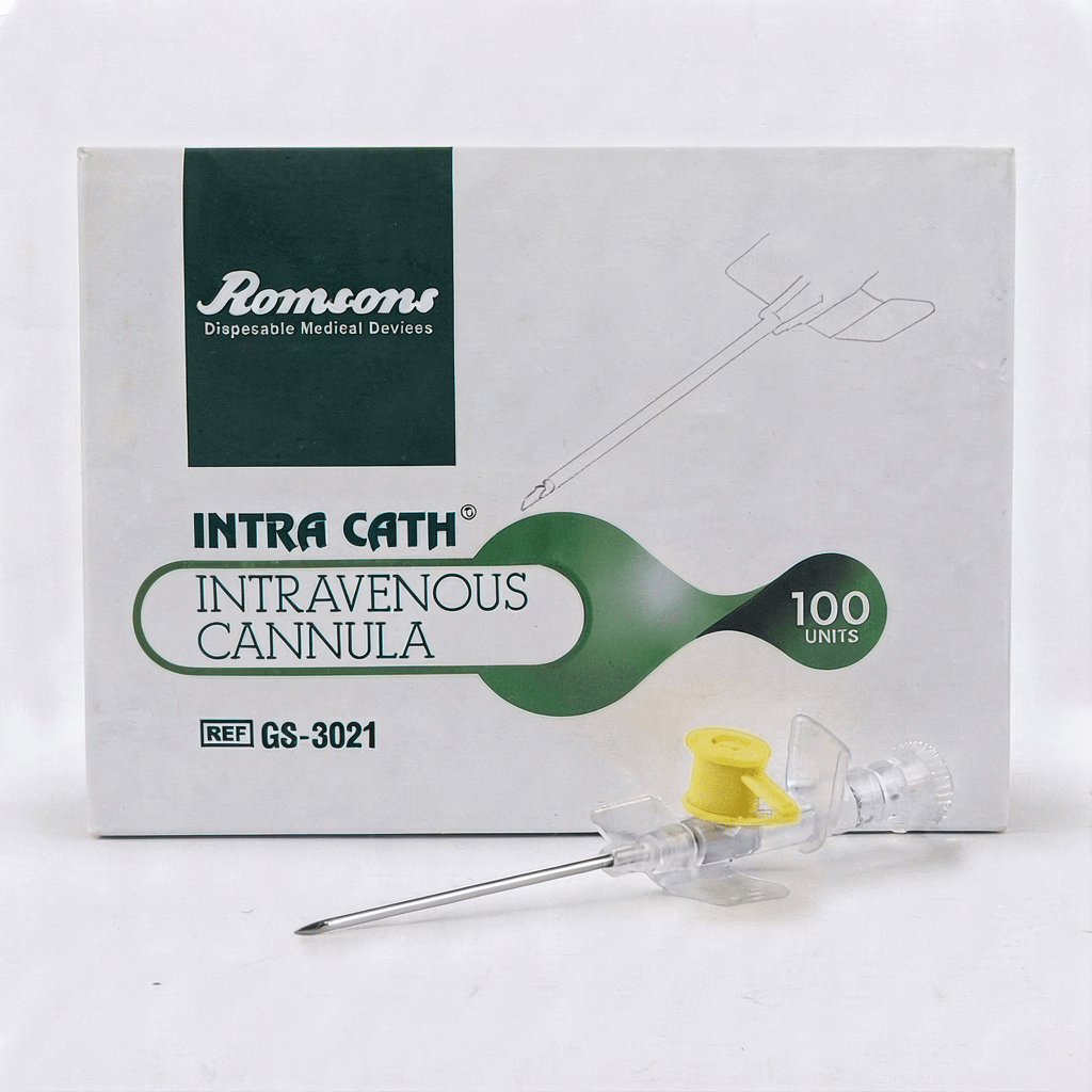 Romsons Intra Cath IV Cannula - 24G (Yellow)