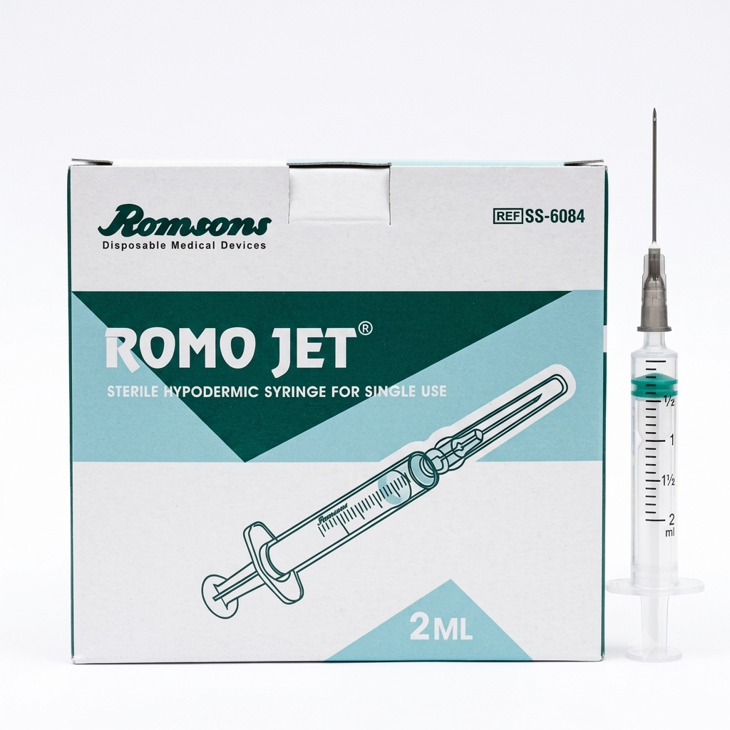 Romsons Romo Jet 2ml Disposable Syringe with Needle