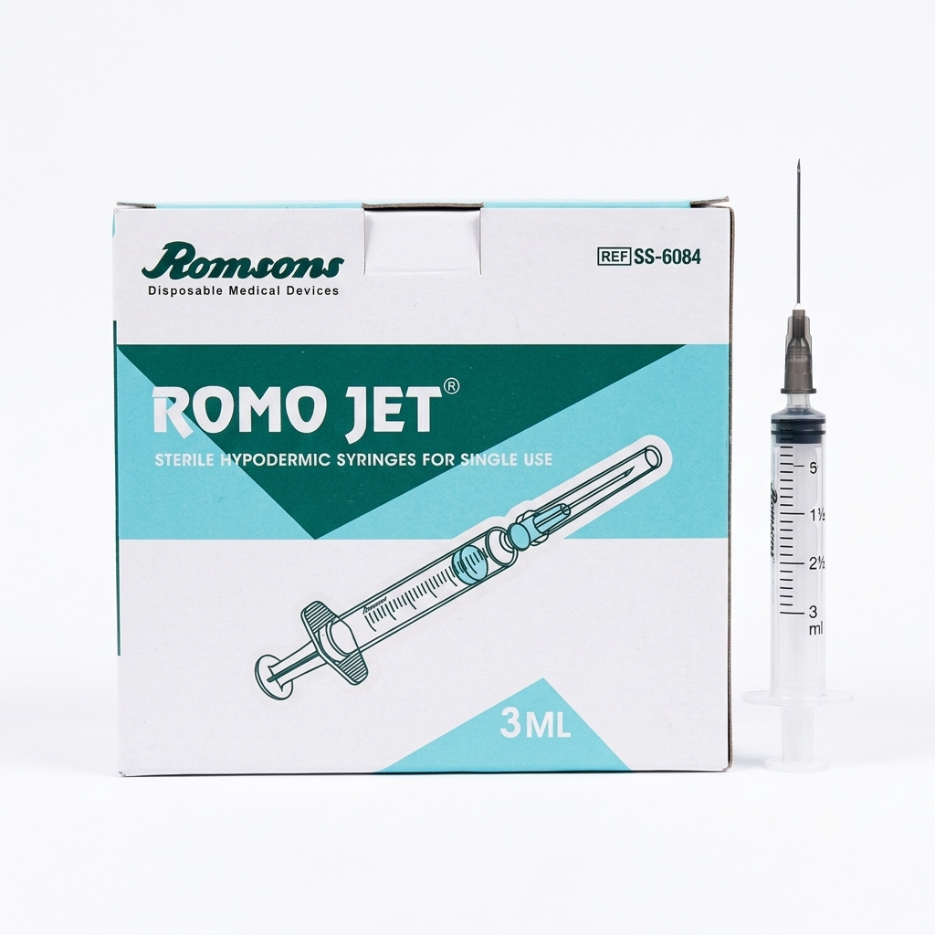 Romsons Romo Jet 3ml Disposable Syringe with Needle