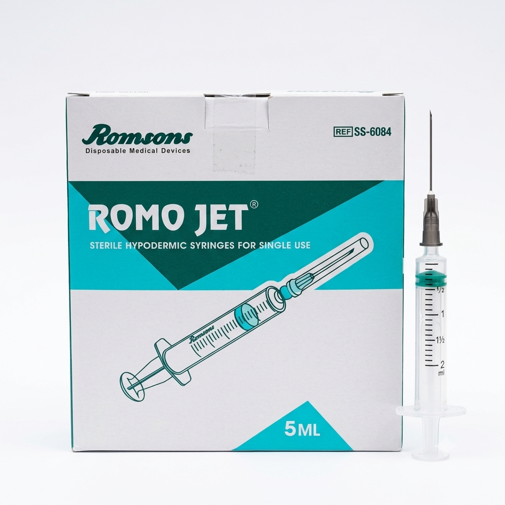 Romsons Romo Jet 5ml Disposable Syringe with Needle