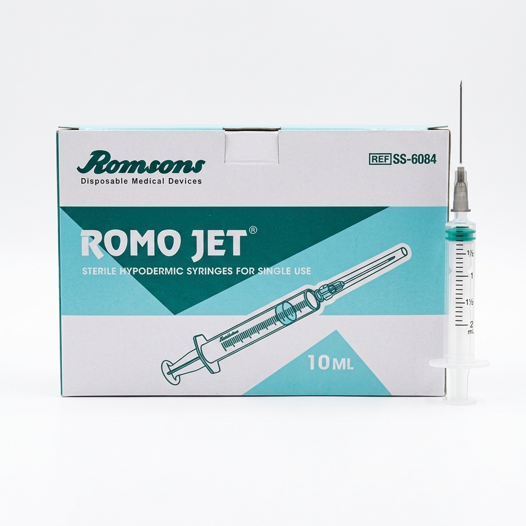 Romsons Romo Jet 10ml Disposable Syringe with Needle